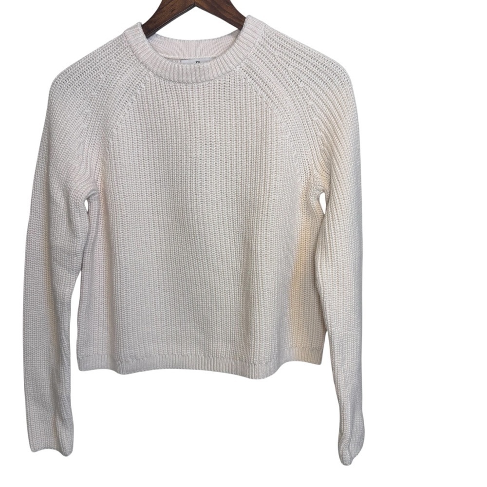 NWT Banana Republic Cream Organic Cotton Chunky Knit Crewneck Sweater Woman’s XS